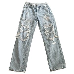 American Eagle 90s Boyfriend Destructed Jeans Womens Size 2